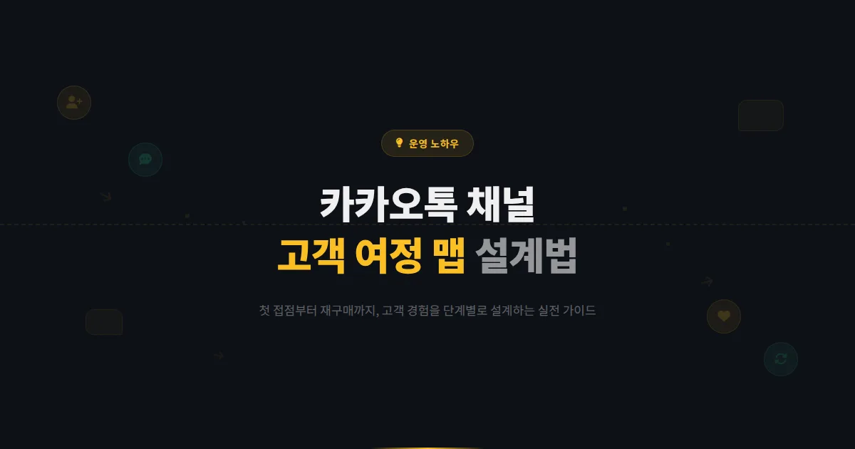 카카오톡 채널 고객 여정 맵 만들기 - 첫 접점부터 재구매까지 고객 경험을 설계하는 실전 가이드