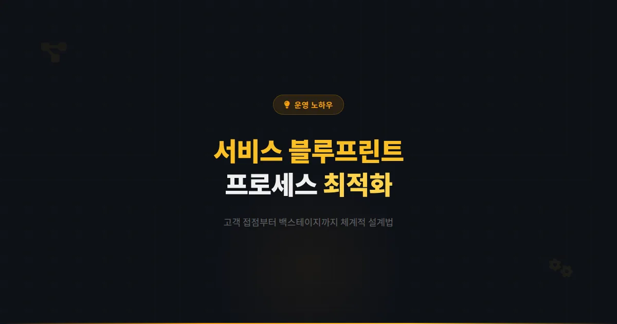 카카오톡 채널 서비스 블루프린트 설계법 - 고객 접점부터 백스테이지까지 서비스 프로세스 최적화 가이드