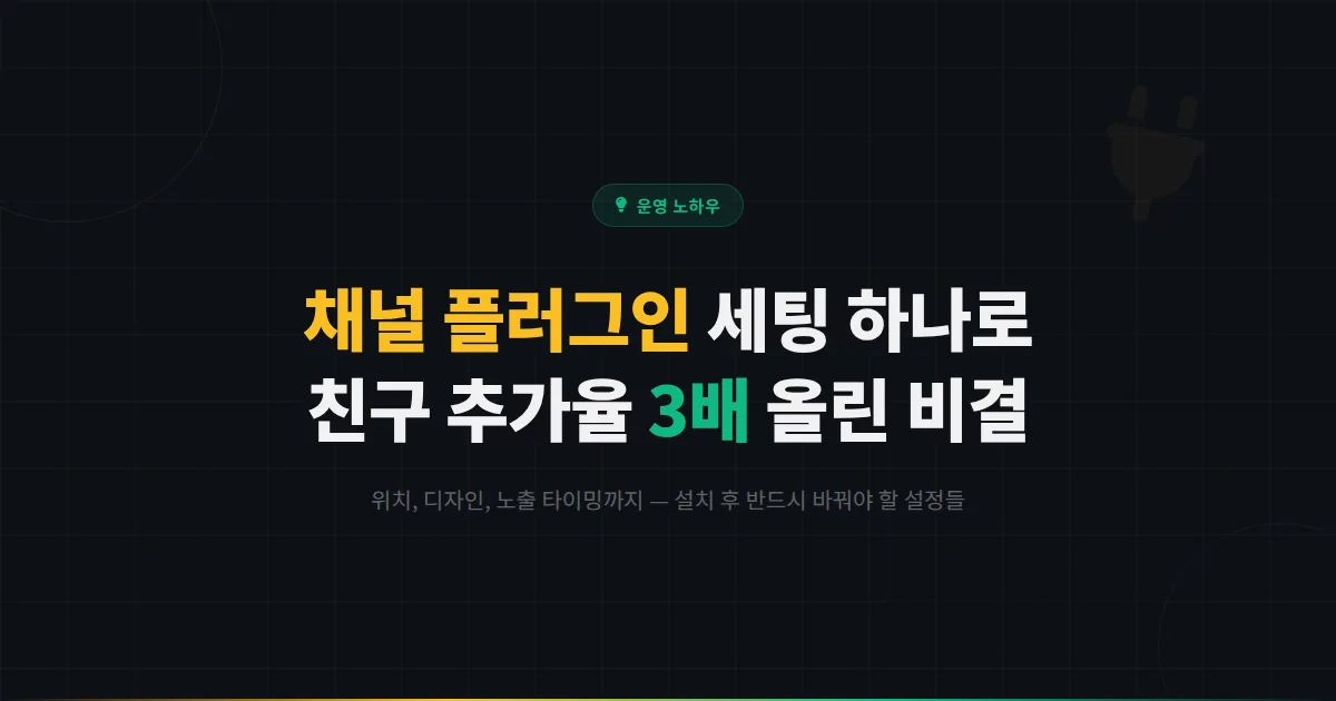 카카오톡 채널 플러그인 설치 후 친구 추가율이 3배 오른 쇼핑몰, 어떤 설정을 바꿨을까?